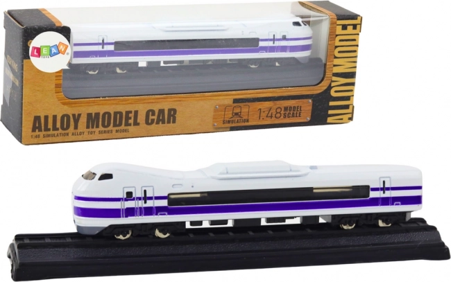 Kovinski zbirateljski model vlaka 1:48 belo‑vijoličen