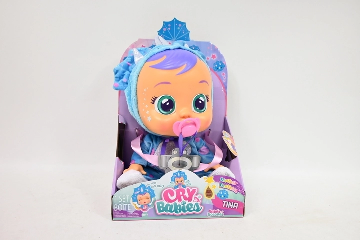 Cry Babies Fantasy interactive doll Tina – blue triceratops