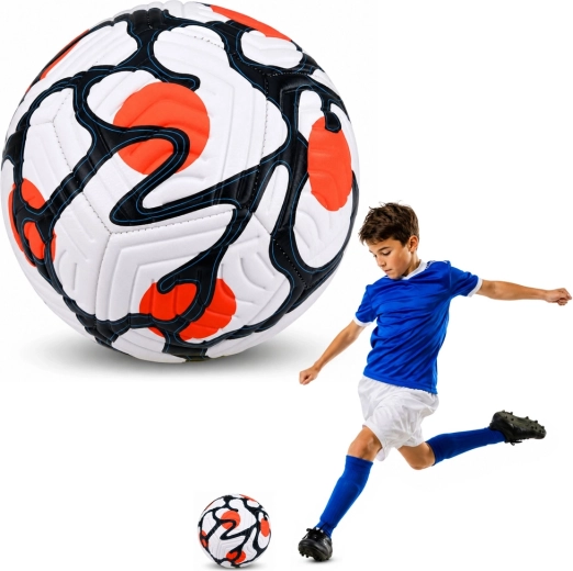 Trening nogometna žoga velikost 5 (pribl. 22 cm) belo-oranžna