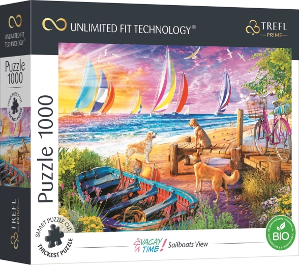 Trefl puzzle UFT Vacay Time – razgled na jadralne čolne 1000 kosov