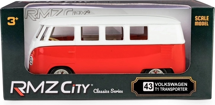 Kovinski model Volkswagen T1 Samba 1:32 – rdeče‑bel