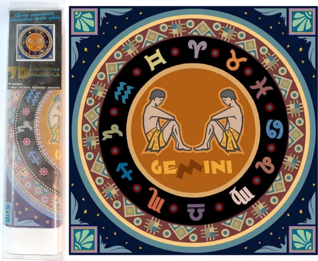 NORIMPEX Diamantno Slikanje 7D Zodiak Dvojčka 30x30 cm