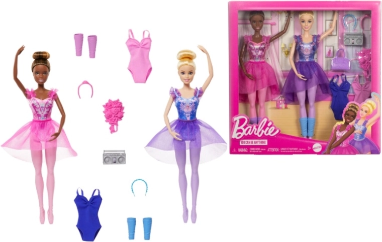 Barbie komplet dveh baletnih punčk z dodatki