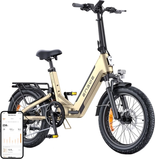 Engwe L20 3.0 Boost zložljivo električno kolo 250 W 16" zlato