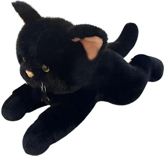 Black Lying Plush Cat 45 cm