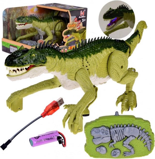 Zeleni oddaljeni upravljani dinozaver s daljinsko upravljanje