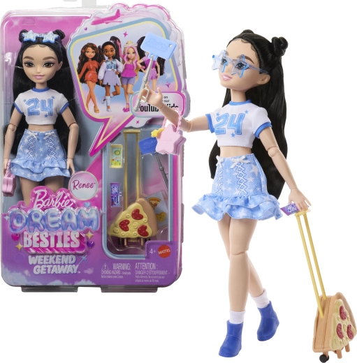 Barbie Dream Besties Renee – modna punčka z dodatki za vikend izlet