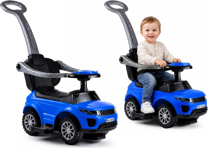Otroško poganjalno vozilo SPORT CAR z vodilno palico, modro