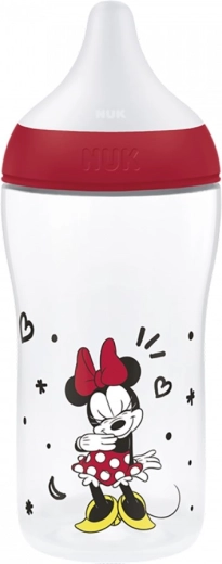 Otroška steklenička NUK Perfect Match s kontrolo temperature Disney Minnie 260 ml rdeča