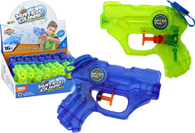 Mini vodni pištola zeleno-modra z dosegom 7-8 m