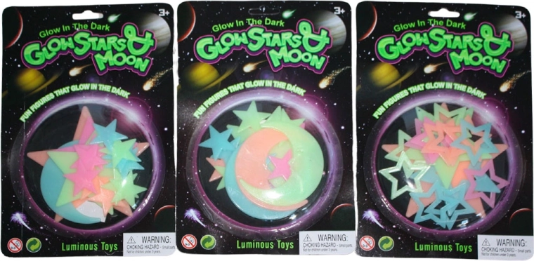 Svetleča plastična dekoracija luna in zvezde color