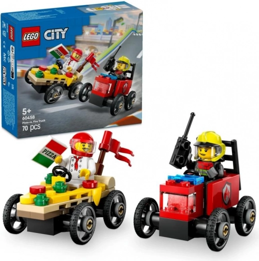 LEGO® City 60458 Dirkaški paket: Dostava pice vs. gasilski avto