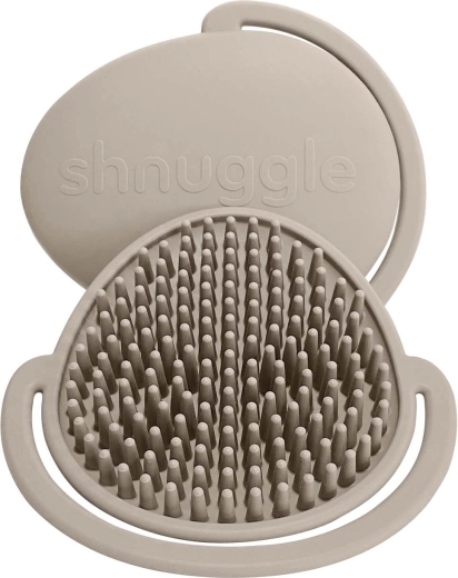 Shnuggle otroška silikonska krtača taupe