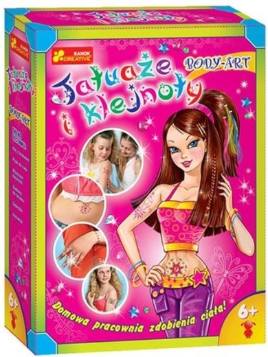 Ustvarjalni komplet za body art tetoviranje in bleščeče kamenčke