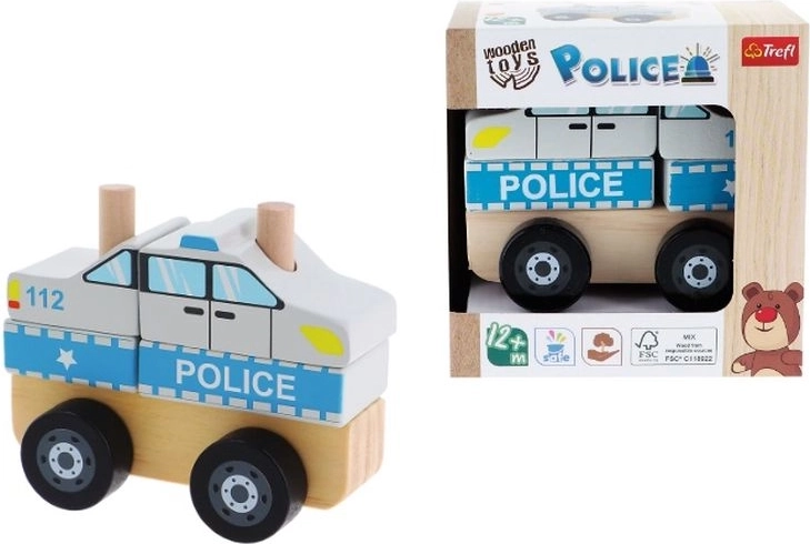 Trefl lesena igrača policijski avto