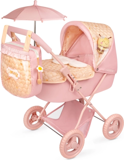 DeCuevas zložljiv voziček za punčke s senčnikom in torbico Honey 2026 – 60 cm