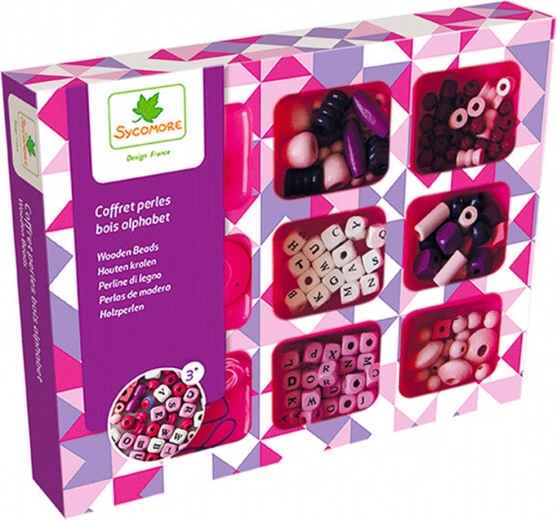 Komplet lesenih kroglic Abeceda