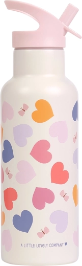 A Little Lovely Company nerjaveča steklenička za pitje 500 ml z motivom srčkov