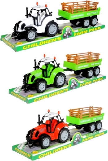 Plastični traktor s prikolico - 1 kos