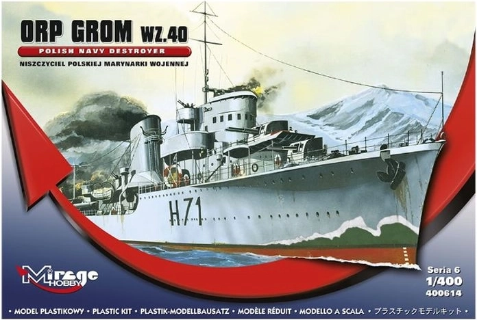 Mirage ship model kit ORP Grom WZ40 S06