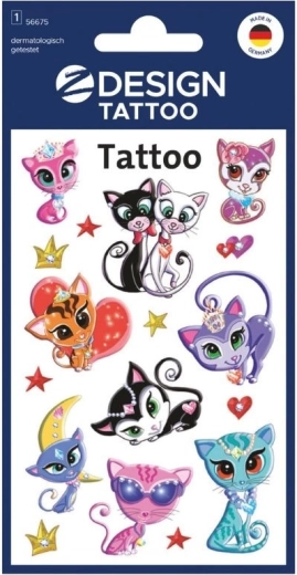 Kids' temporary cat-themed tattoos