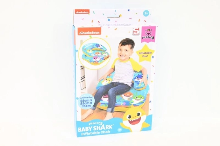 Napihljiv otroški naslanjač Baby Shark 55 × 55 × 35 cm
