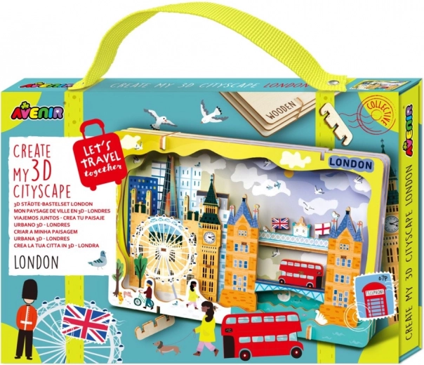3D lesene puzzle mestna panorama – London