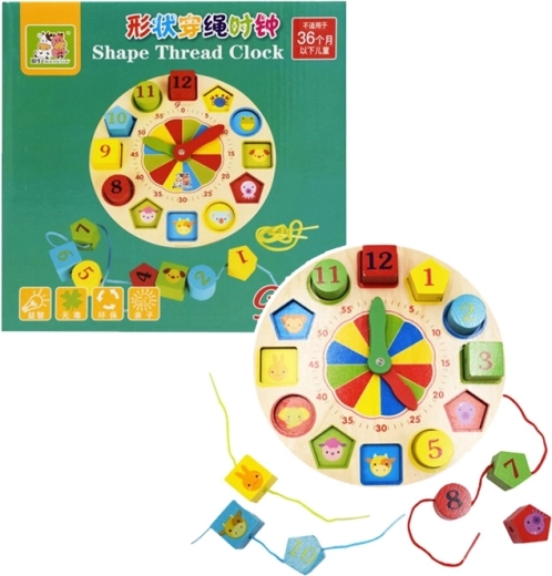 lesena ura z natikanjem in vstavljanko