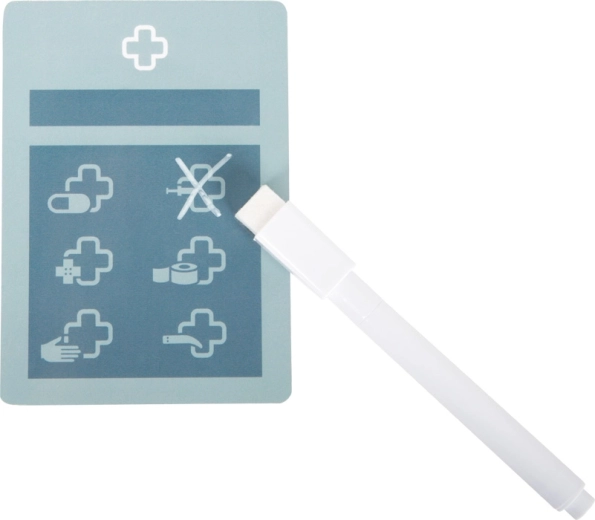 Zapisljive kartice pacienta s flomastrom