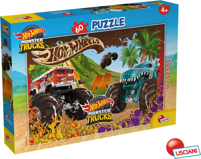 Sestavljanka Hot Wheels s 60 koščki 50 × 35 cm
