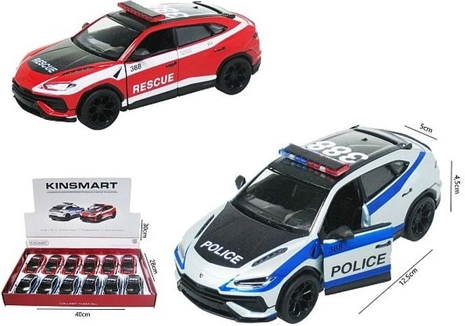 Lamborghini Urus police or rescue vehicle with pull-back drive - 1 piece