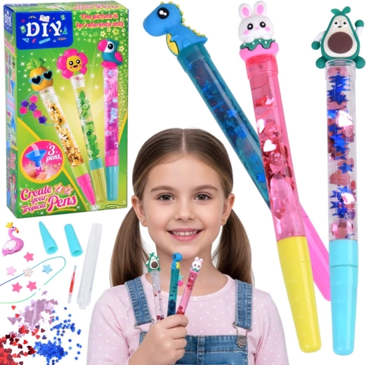 Ustvarjalni komplet za izdelavo gel pisal DIY – 3 kosi