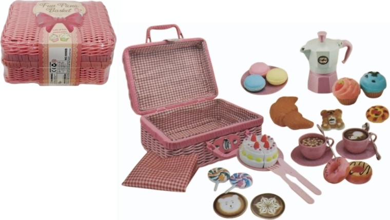 Kids’ kitchen picnic basket set with accessories