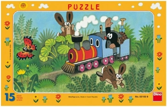 Dino papirne puzzle Krtek in lokomotiva