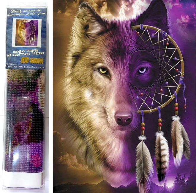 Diamantno slikanje – Volčji sen 30 × 40 cm