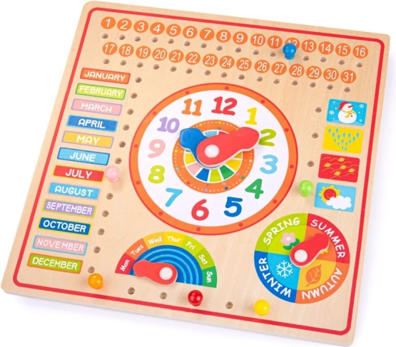 Bigjigs Toys leseni koledar z uro