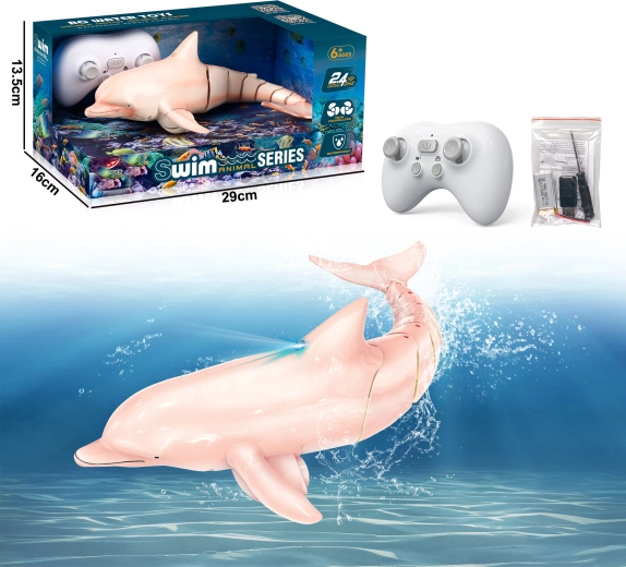 Rožnat RC delfin z LED lučmi