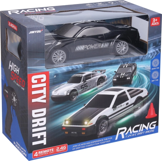 Drift RC avto na daljinsko upravljanje, črn, 21,5 cm