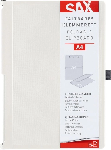 SAX A4 Folding Clipboard with Closure, Blue-Green