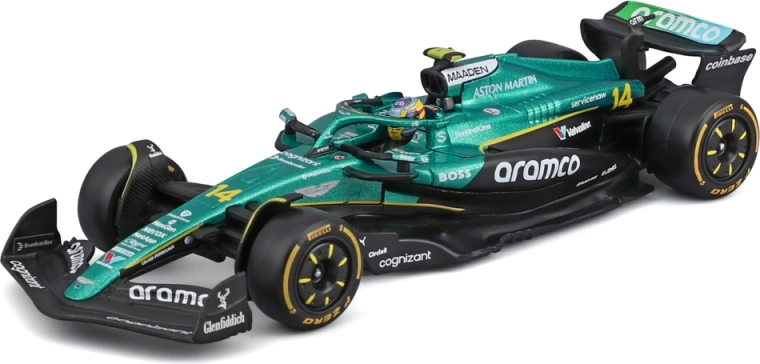 Bburago Aston Martin AMR25 2025 #14 Fernando Alonso 1:43 v dekorativni škatli