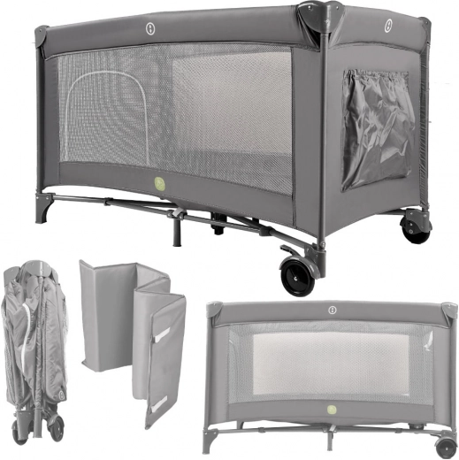 Potovalna otroška posteljica 60 × 120 cm z zložljivim okvirjem in vzmetnico