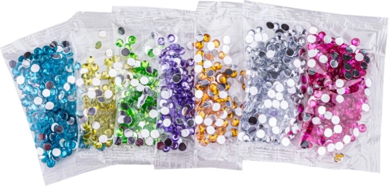 Rich colors and shapes of the gems