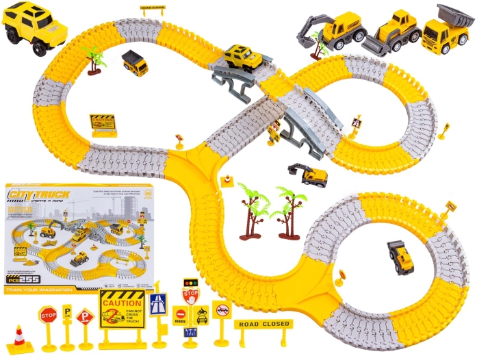 Large flexible race track – construction site (255 pieces)
