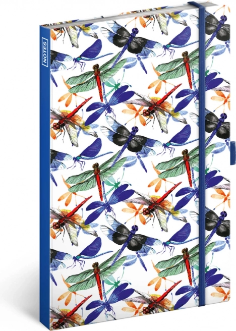 Beležka z vzorom kačjih pastirjev, črtasta