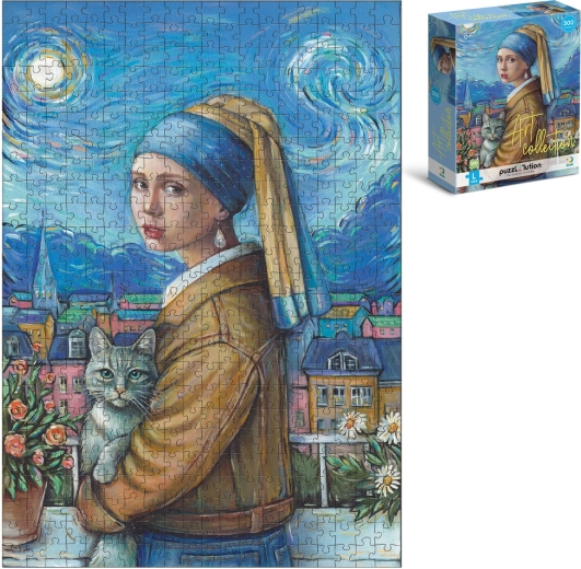 Sestavljanka Dekle z bisernim uhanom 500 kosov (47 × 33 cm) v škatli