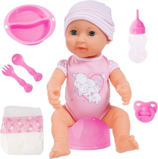 Bayer dojenček punčka Piccolina Newborn 40 cm z dodatki