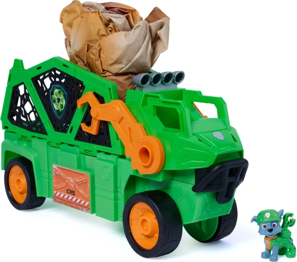 Tačke na patrulji Dino Rescue – vozilo Megasaurus z napihljivim dinozavrom in figurico Rockyja