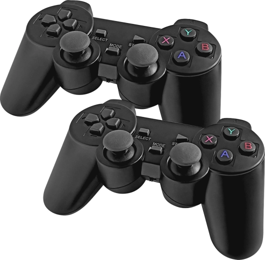 2 wireless controllers for two-player gaming