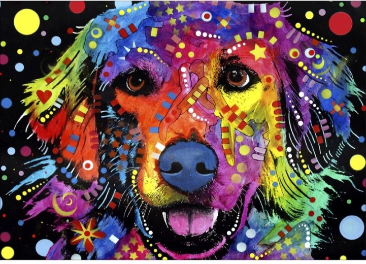 Diamantno vezenje (diamond painting) – abstraktni pes 40 × 30 cm - 1 kos