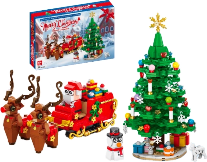 Lele Brother Advent Calendar Christmas Sleigh and Tree (940 pieces)
